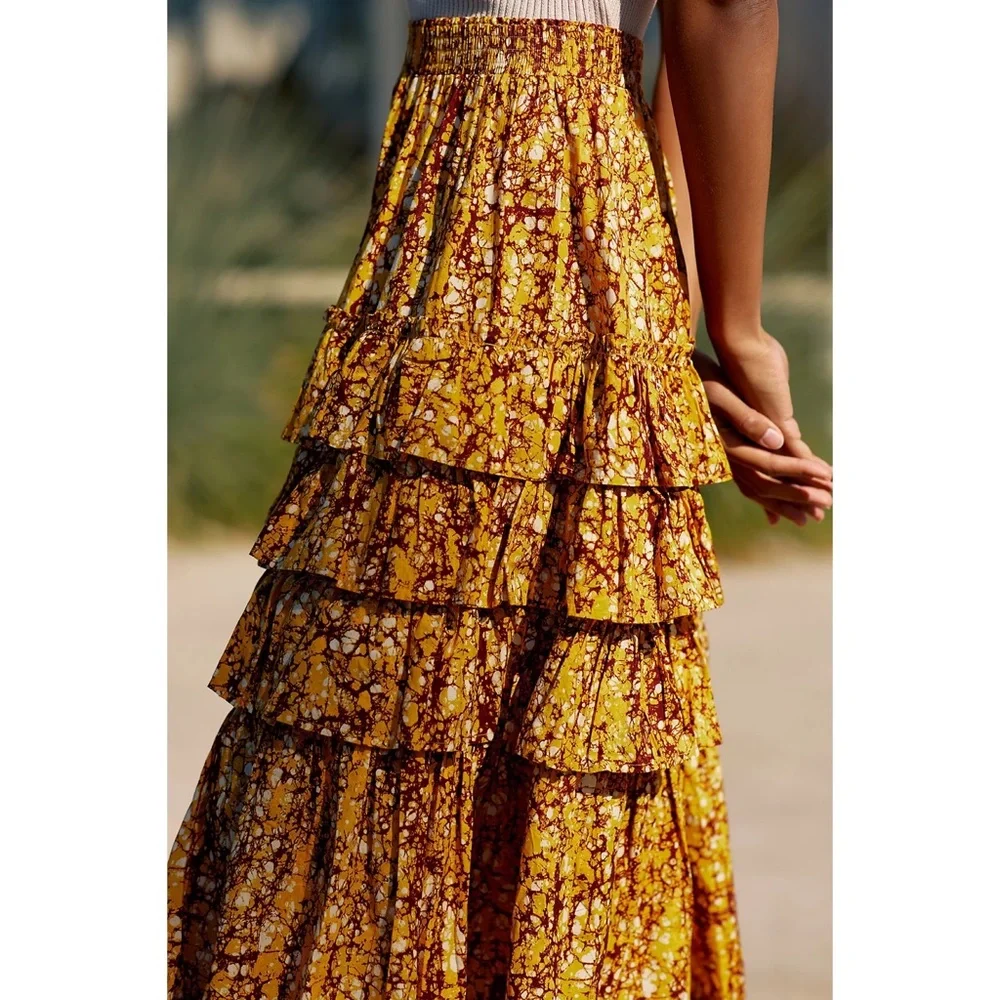 Anthropologie Floral A-Line Midi Skirt - Picture 3 of 6
